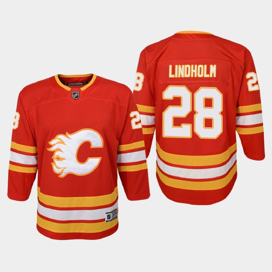 youth flames elias lindholm red 2020 21 home premier jersey