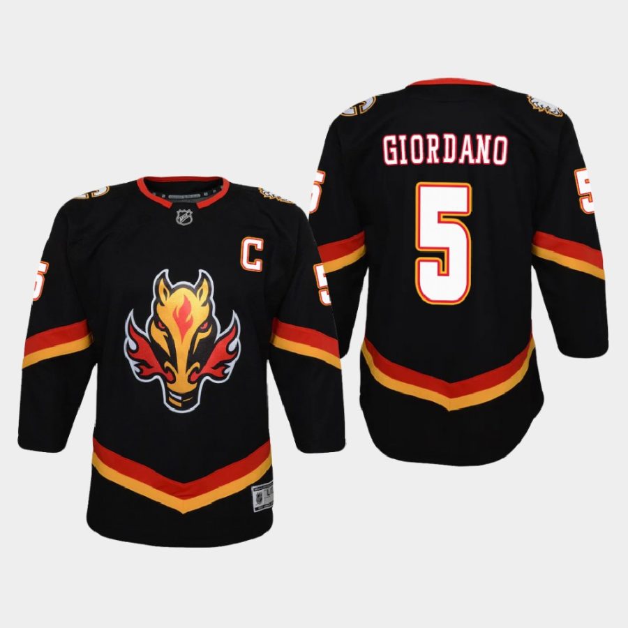 youth flames mark giordano black 2020 21 reverse retro replica jersey