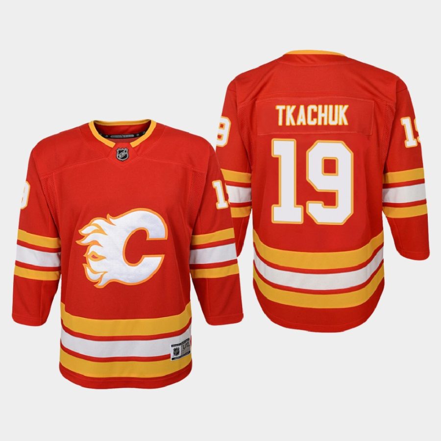 youth flames matthew tkachuk red 2020 21 home premier jersey