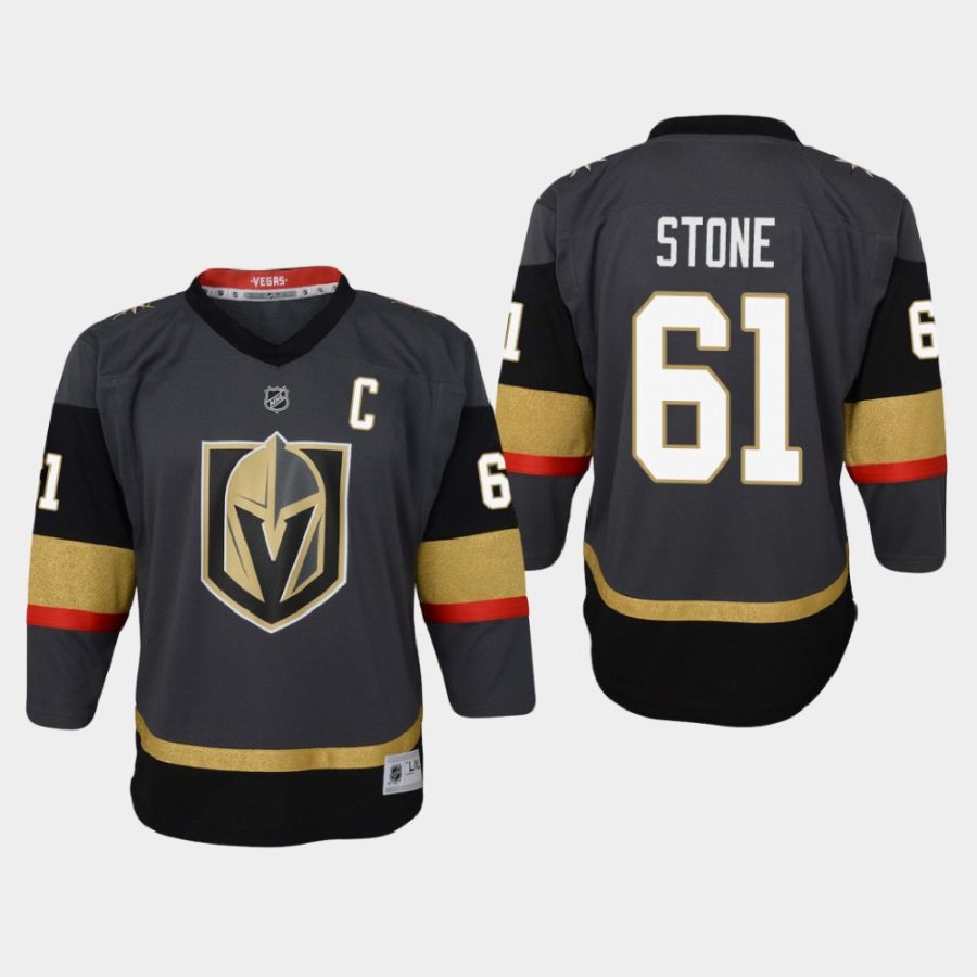 youth golden knights mark stone black home 2021 captain jersey