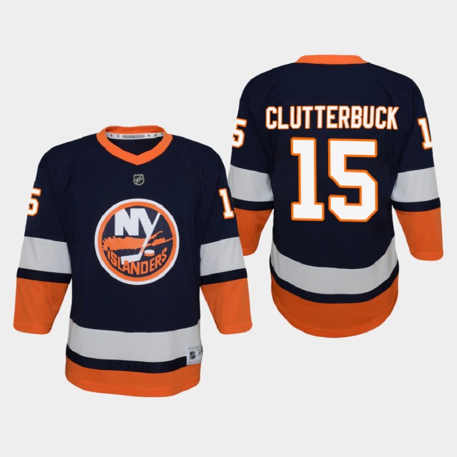 youth islanders cal clutterbuck blue 2020 21 reverse retro special edition replica jersey