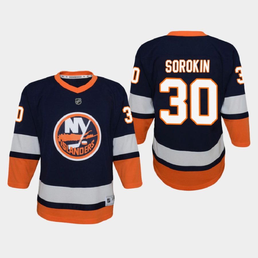 youth islanders ilya sorokin blue 2020 21 reverse retro special edition replica jersey