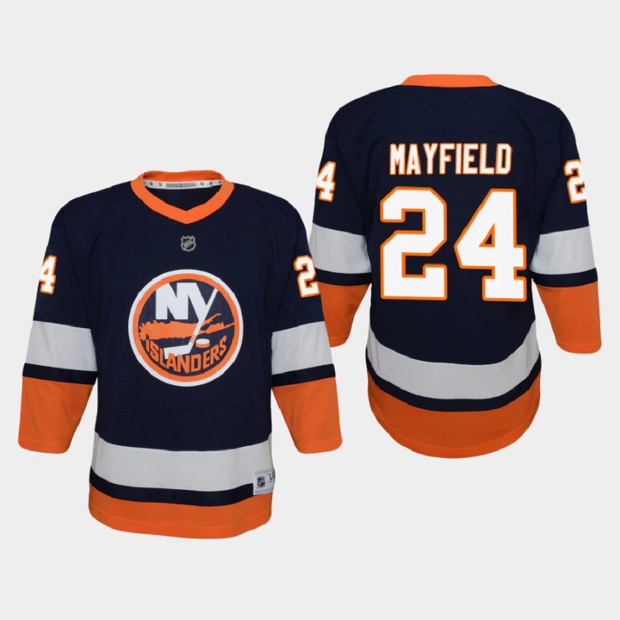 youth islanders scott mayfield blue 2020 21 reverse retro special edition replica jersey