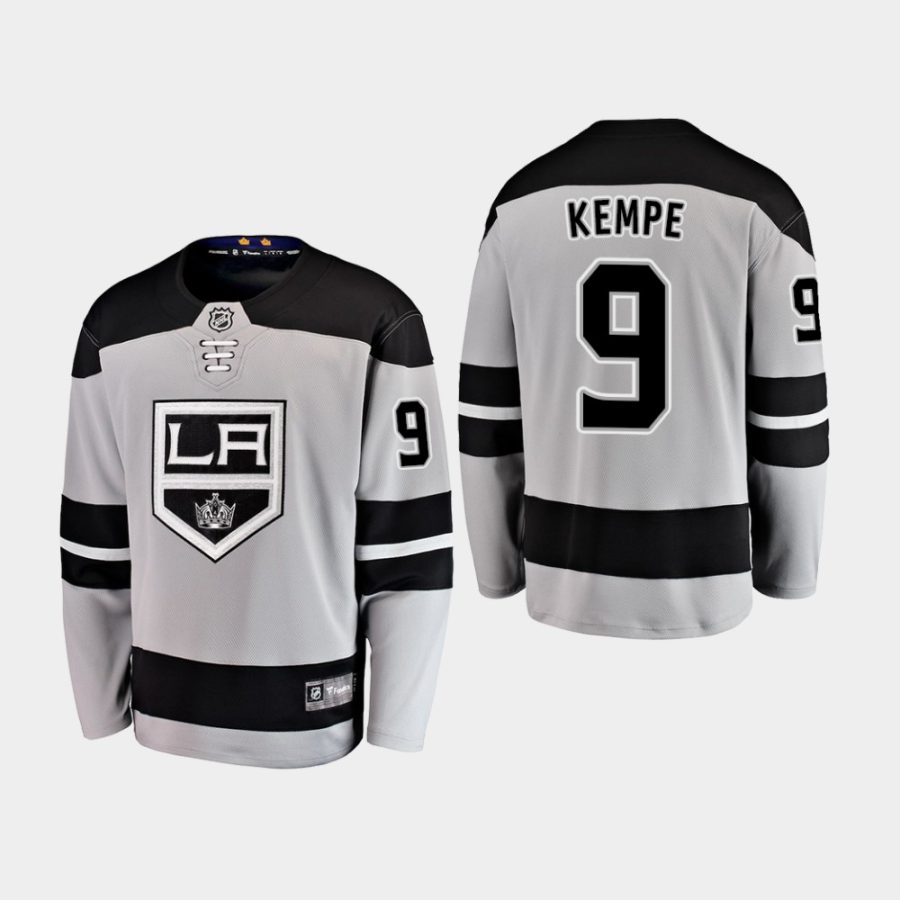 youth kings adrian kempe 2019 alternate fanatics breakaway player jerseygray