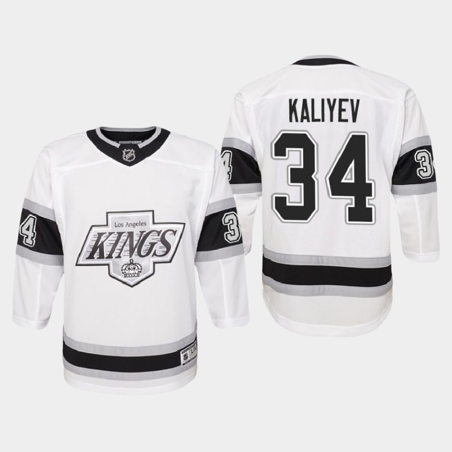 youth kings arthur kaliyev white 2020 21 heritage replica jersey