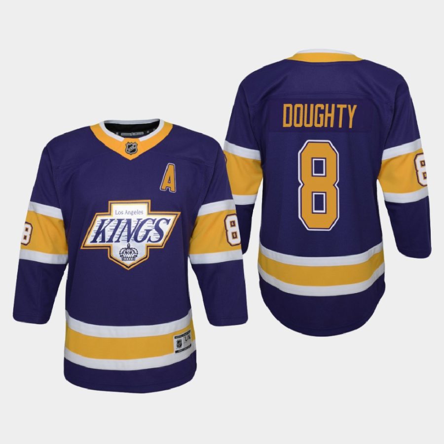 youth kings drew doughty purple 2020 21 reverse retro replica jersey