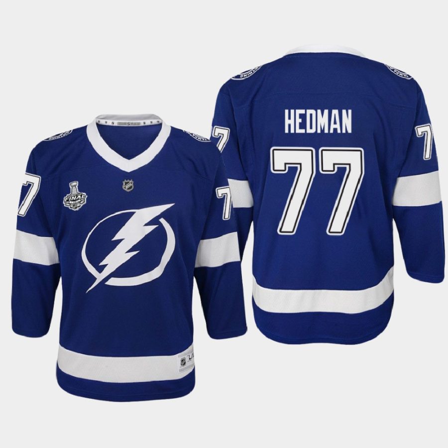 youth lightning victor hedman blue 2020 stanley cup final home replica player jersey