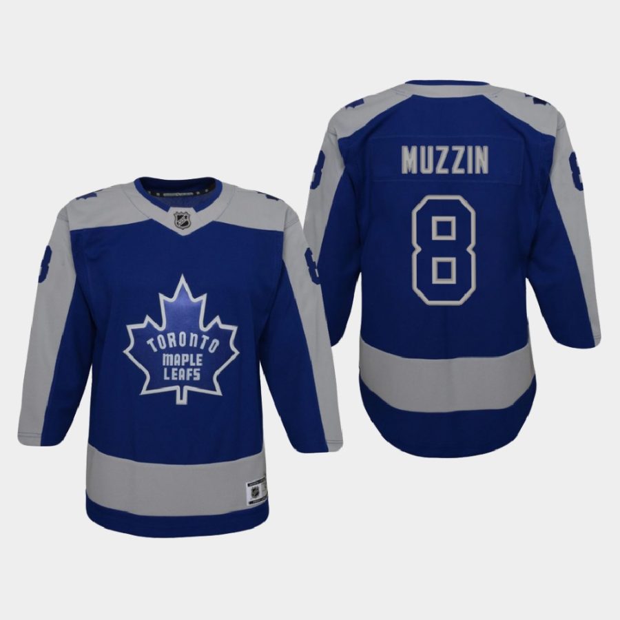 youth maple leafs jake muzzin blue 2020 21 reverse retro replica jersey