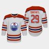 youth oilers leon draisaitl white 2020 21 reverse retro replica jersey