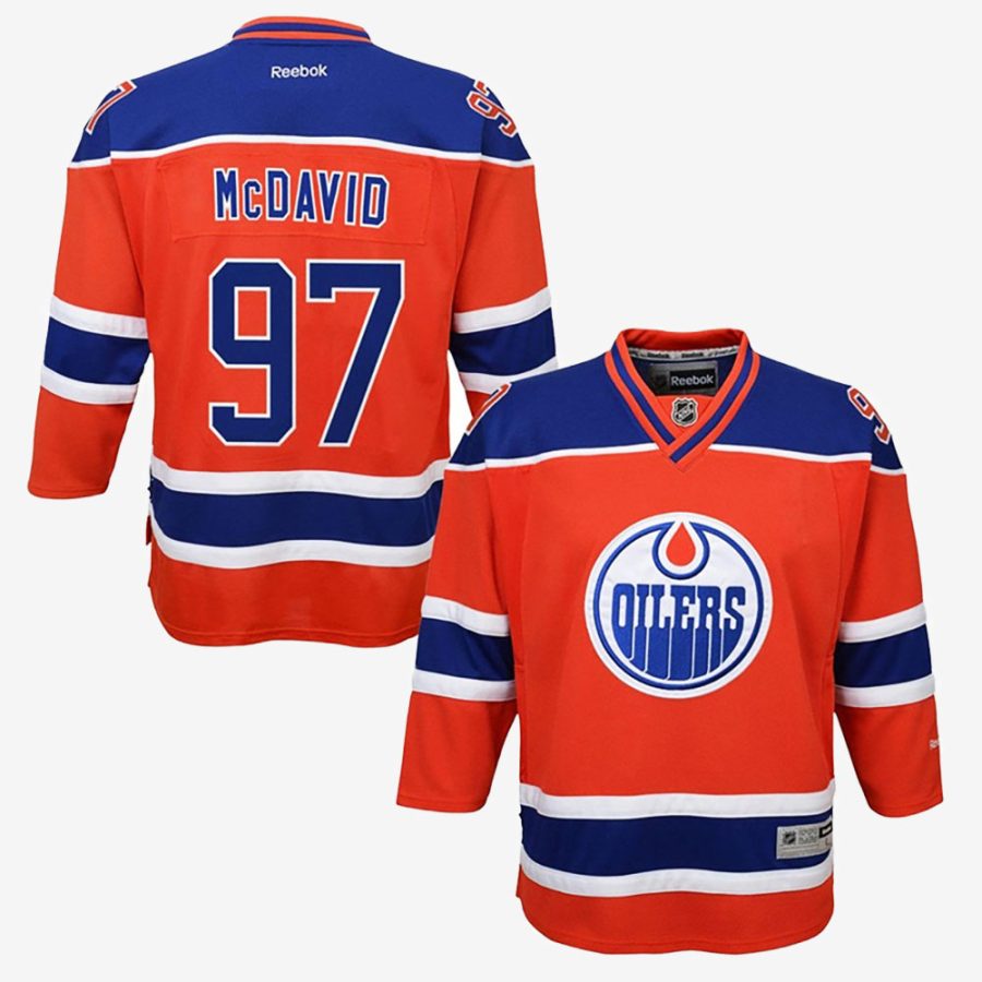 youth orange oilers connor mcdavid 97premier alternate jersey