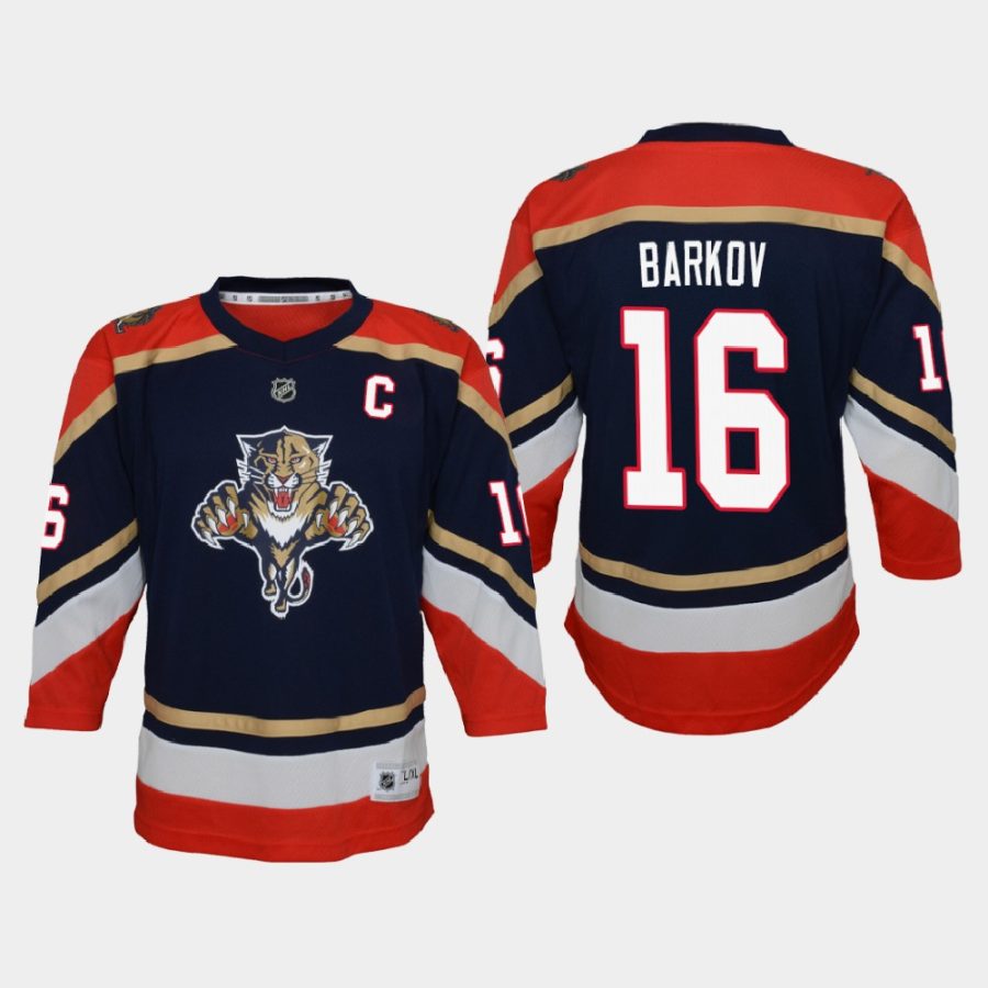 youth panthers aleksander barkov navy 2020 21 reverse retro replica jersey