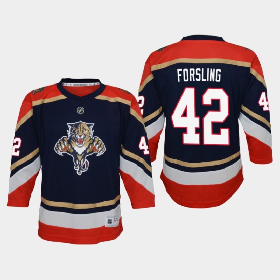 youth panthers gustav forsling navy 2020 21 reverse retro special edition replica jersey