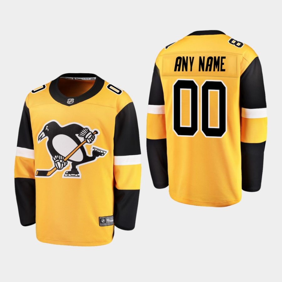 youth penguins custom 2019 alternate breakaway player jerseygold