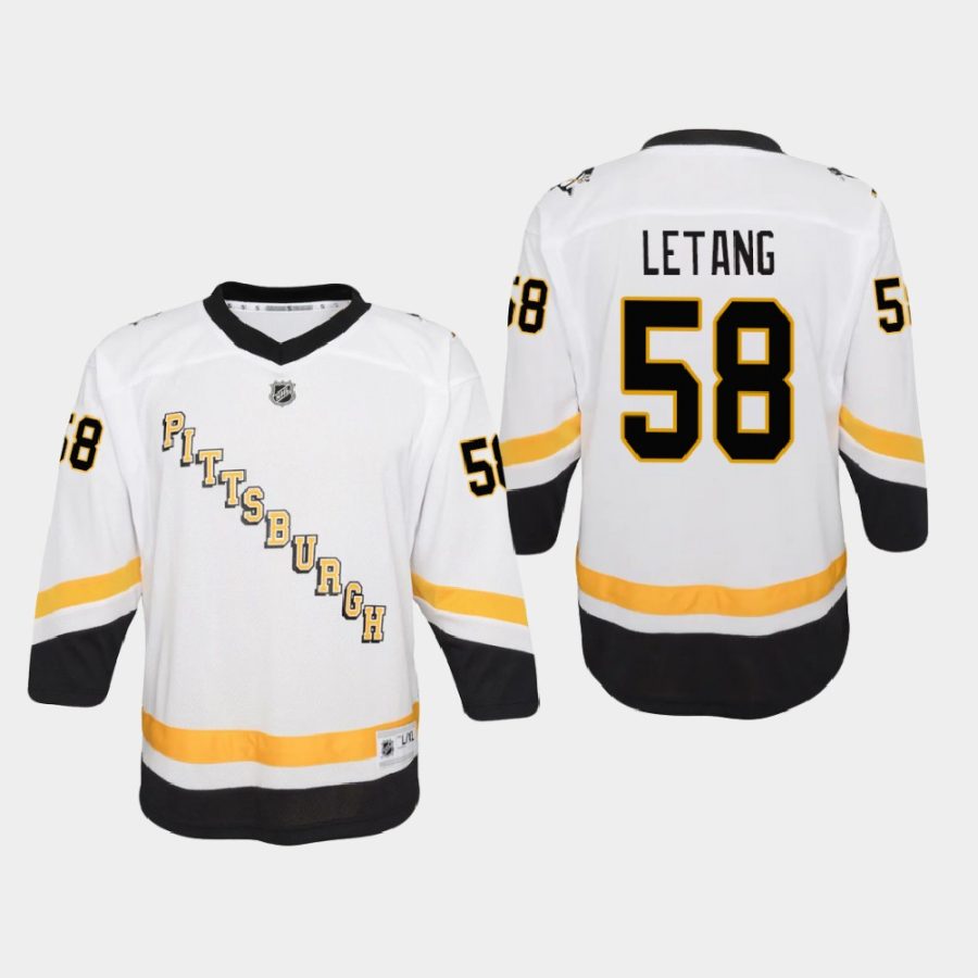 youth penguins kris letang white 2020 21 reverse retro replica jersey