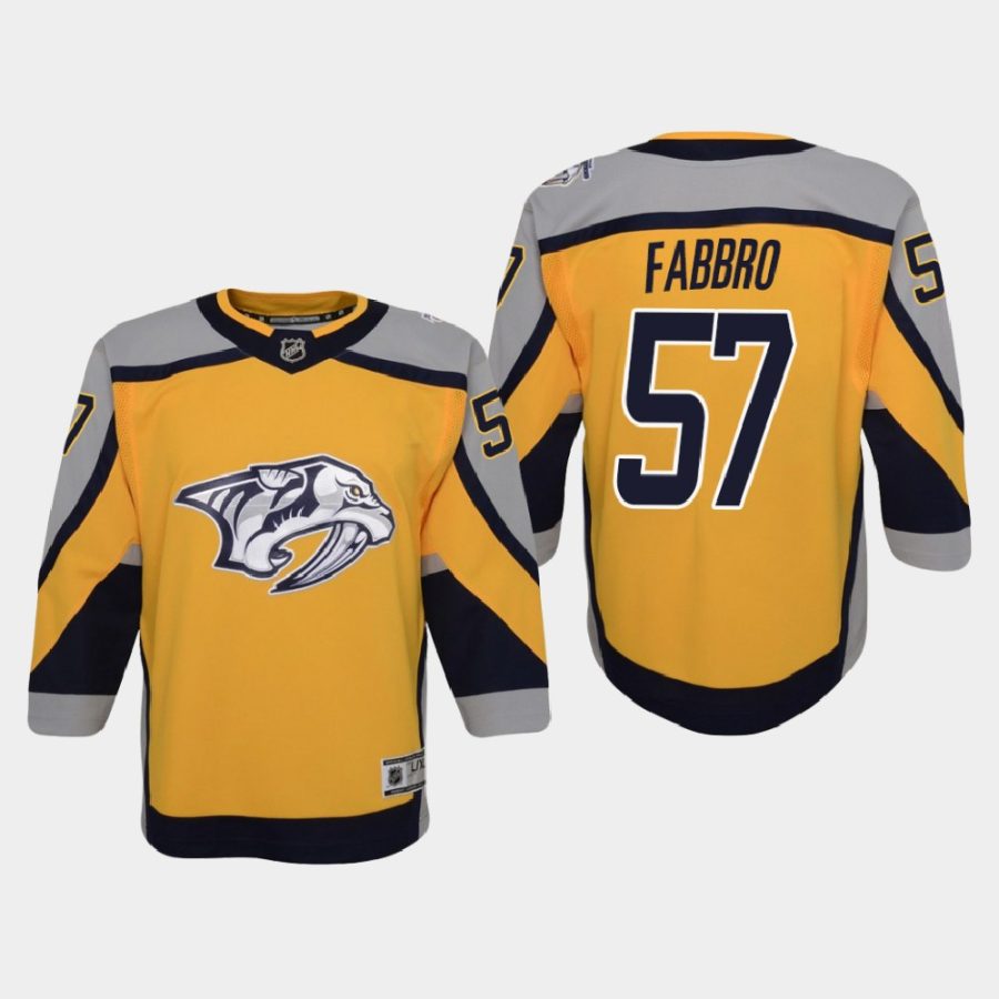 youth predators dante fabbro gold 2020 21 reverse retro special edition replica jersey