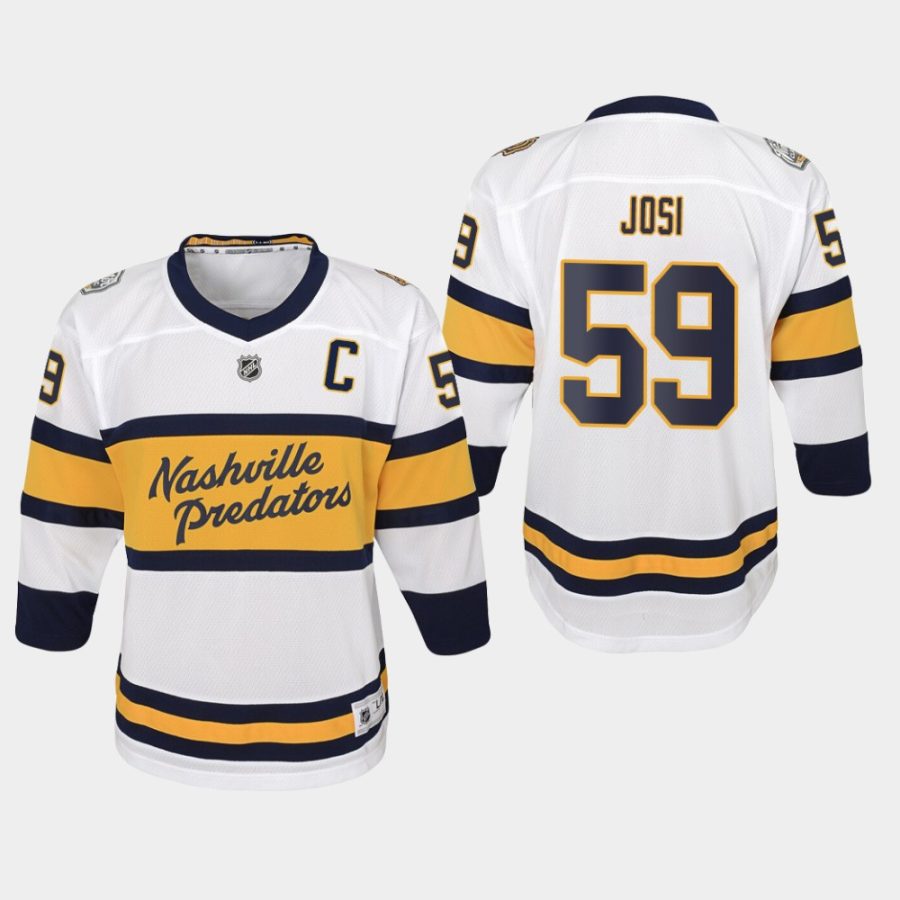 youth predators roman josi white 2020 winter classic replica jersey