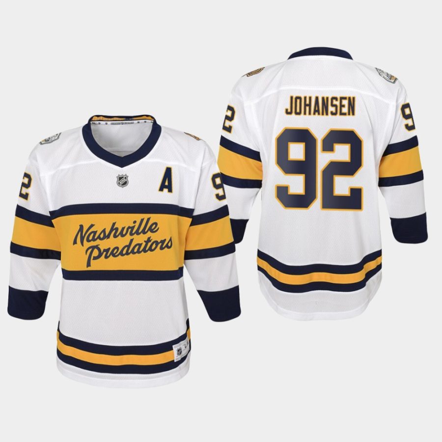 youth predators ryan johansen white 2020 winter classic replica jersey