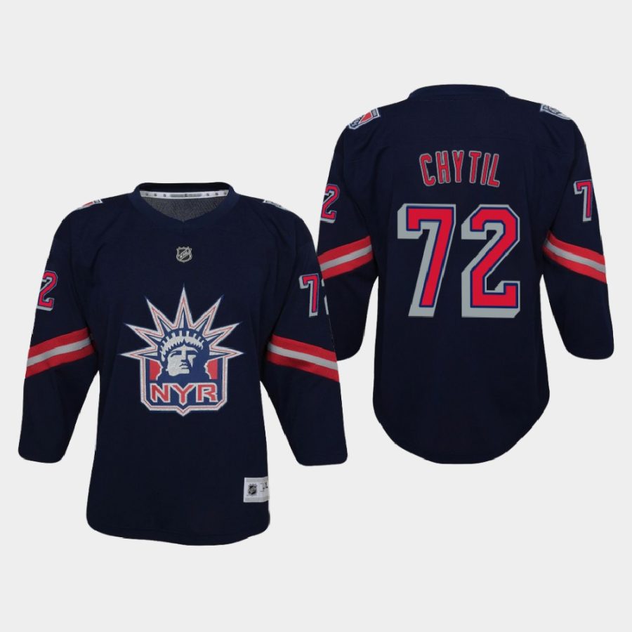 youth rangers filip chytil navy 2020 21 reverse retro replica jersey