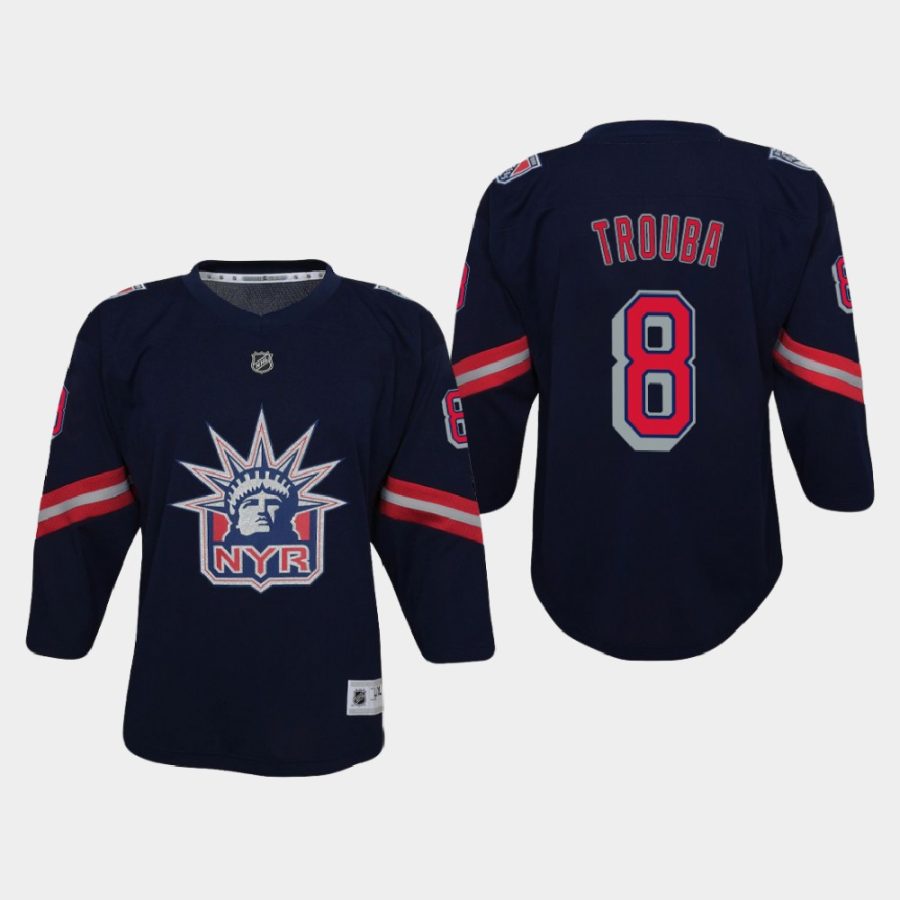 youth rangers jacob trouba navy 2020 21 reverse retro replica jersey