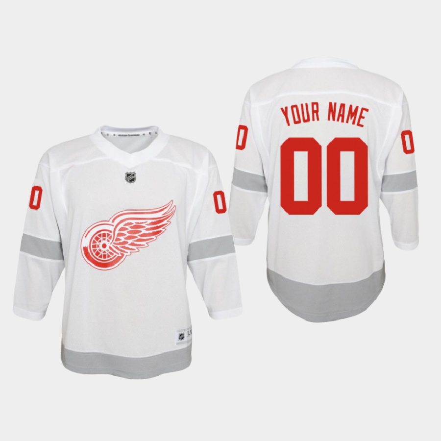 youth red wings custom white 2020 21 reverse retro special edition replica jersey