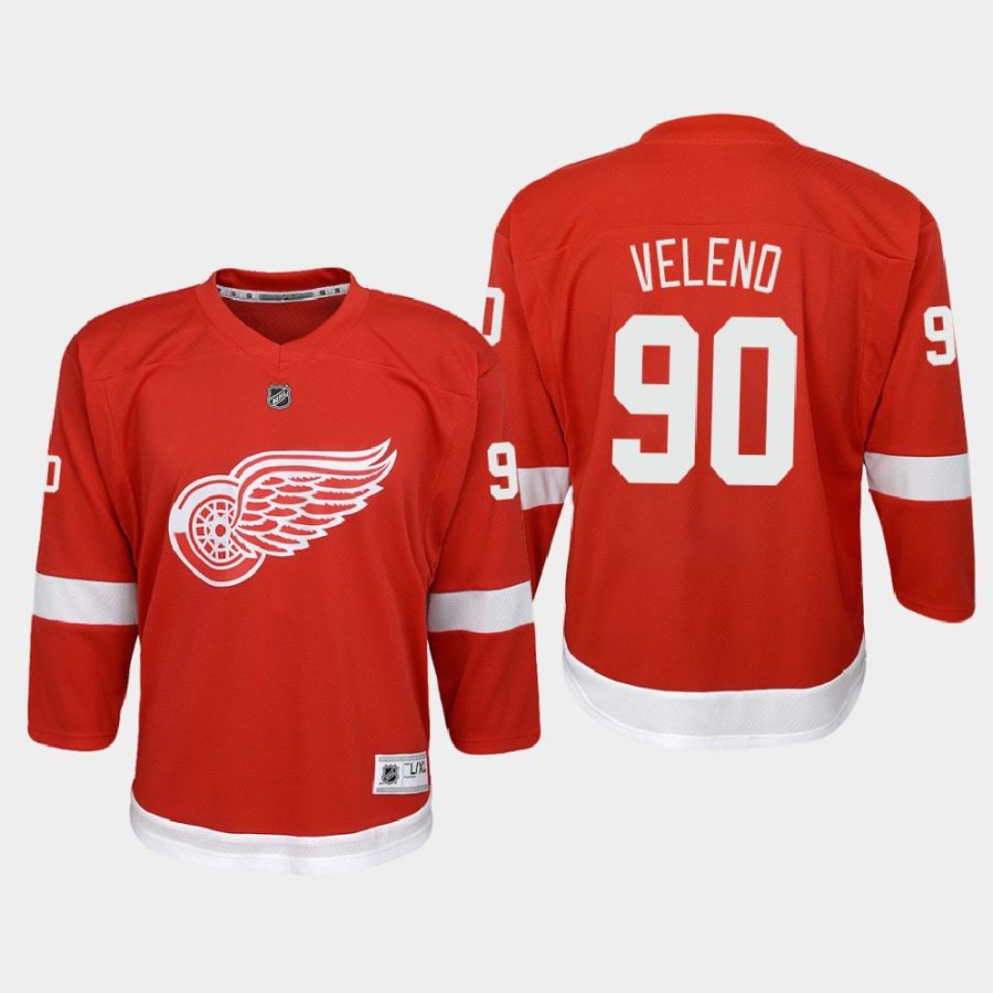 youth red wings joe veleno red 2021 home jersey