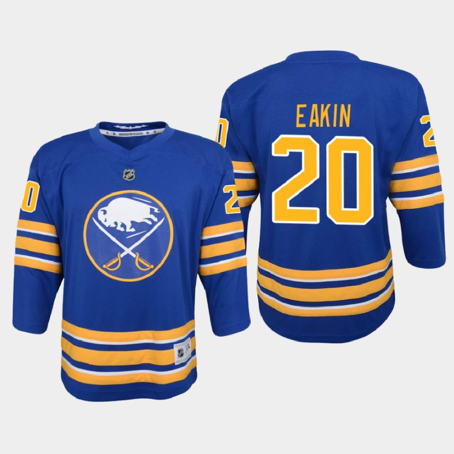 youth sabres cody eakin royal 2020 21 home replica jersey