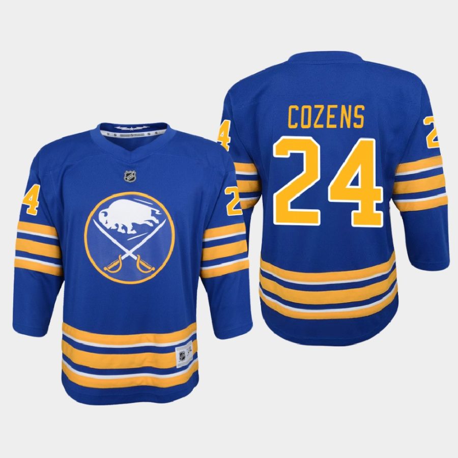 youth sabres dylan cozens royal 2020 21 home replica jersey