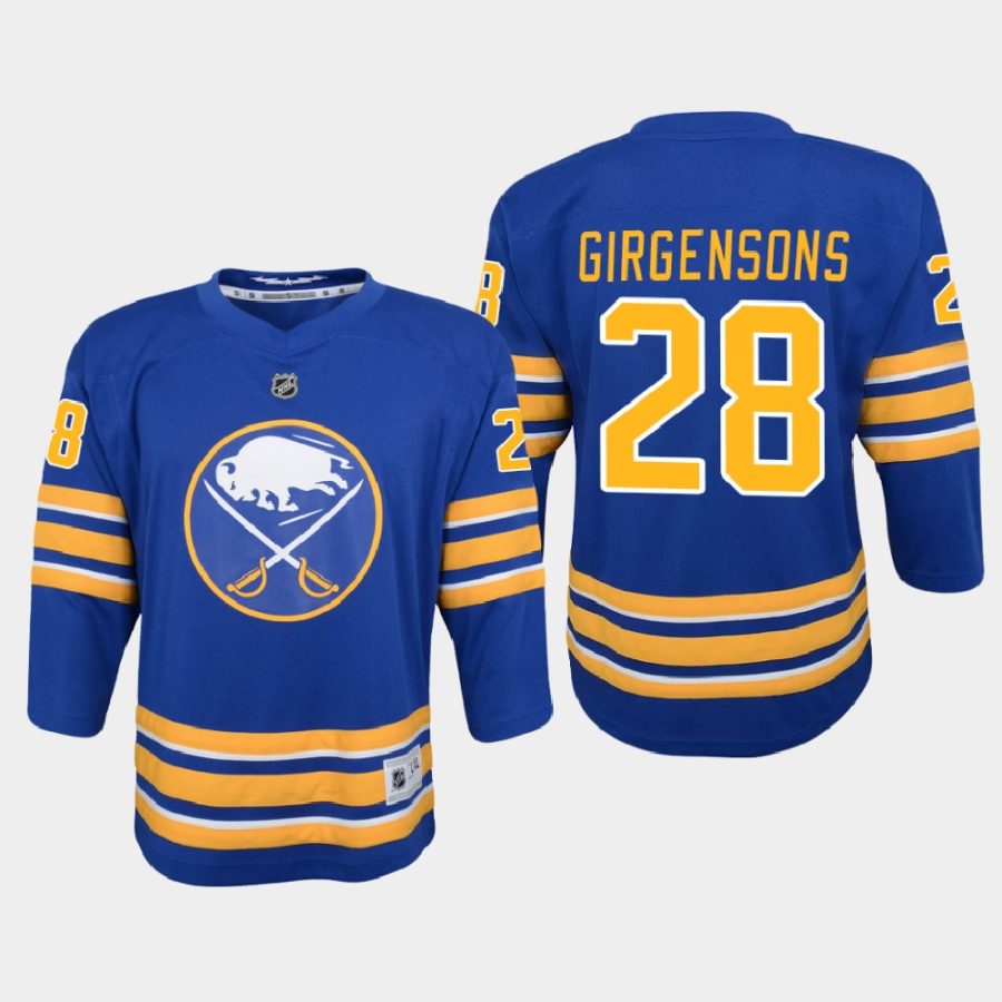 youth sabres zemgus girgensons royal 2020 21 home replica jersey