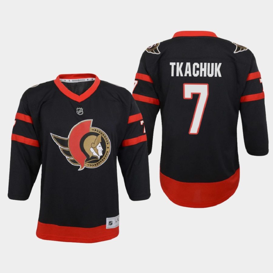 youth senators brady tkachuk black 2020 21 home premier jersey