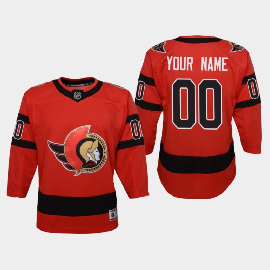 youth senators custom red 2020 21 reverse retro replica jersey