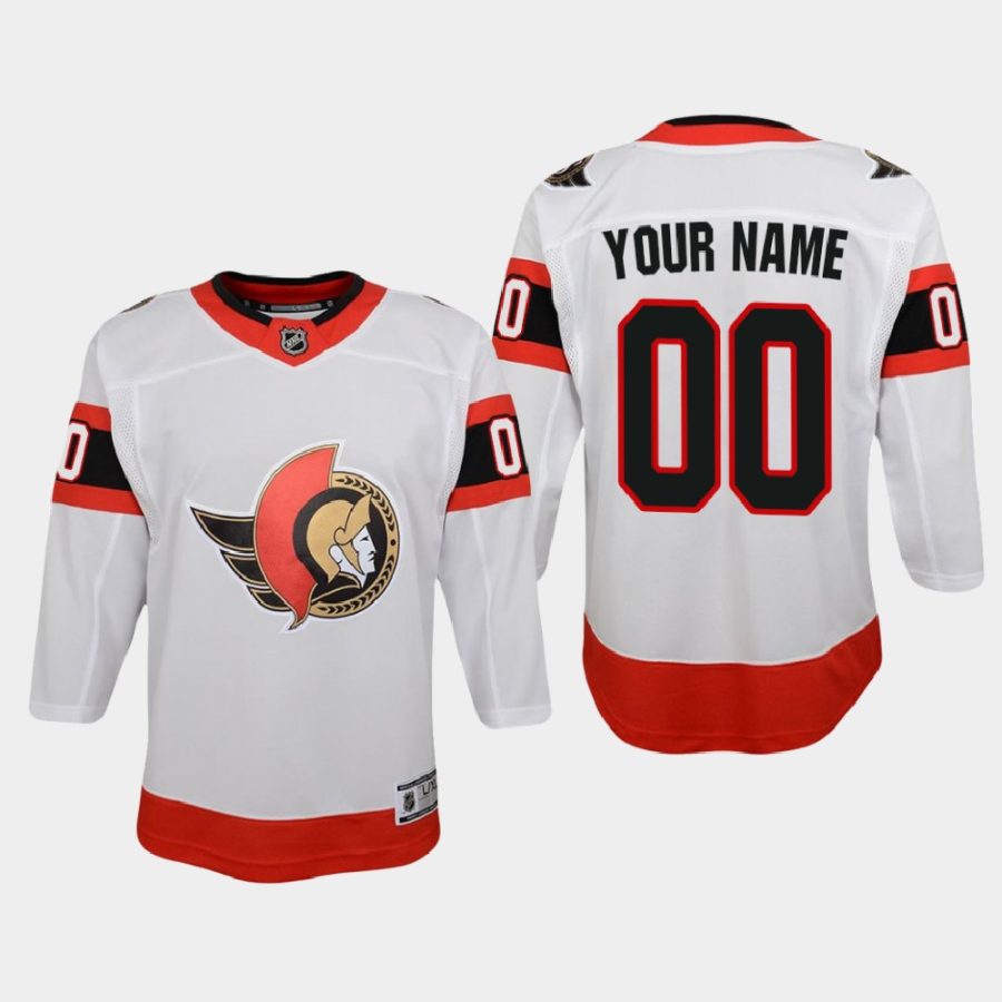 youth senators custom white 2021 away jersey