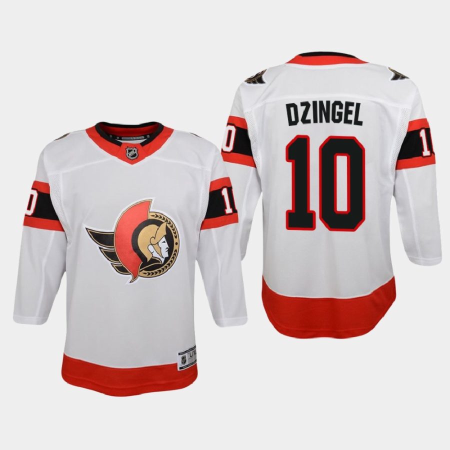 youth senators ryan dzingel white 2021 away jersey