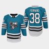 youth sharks mario ferraro teal 2020 21 30th anniversary heritage premier jersey