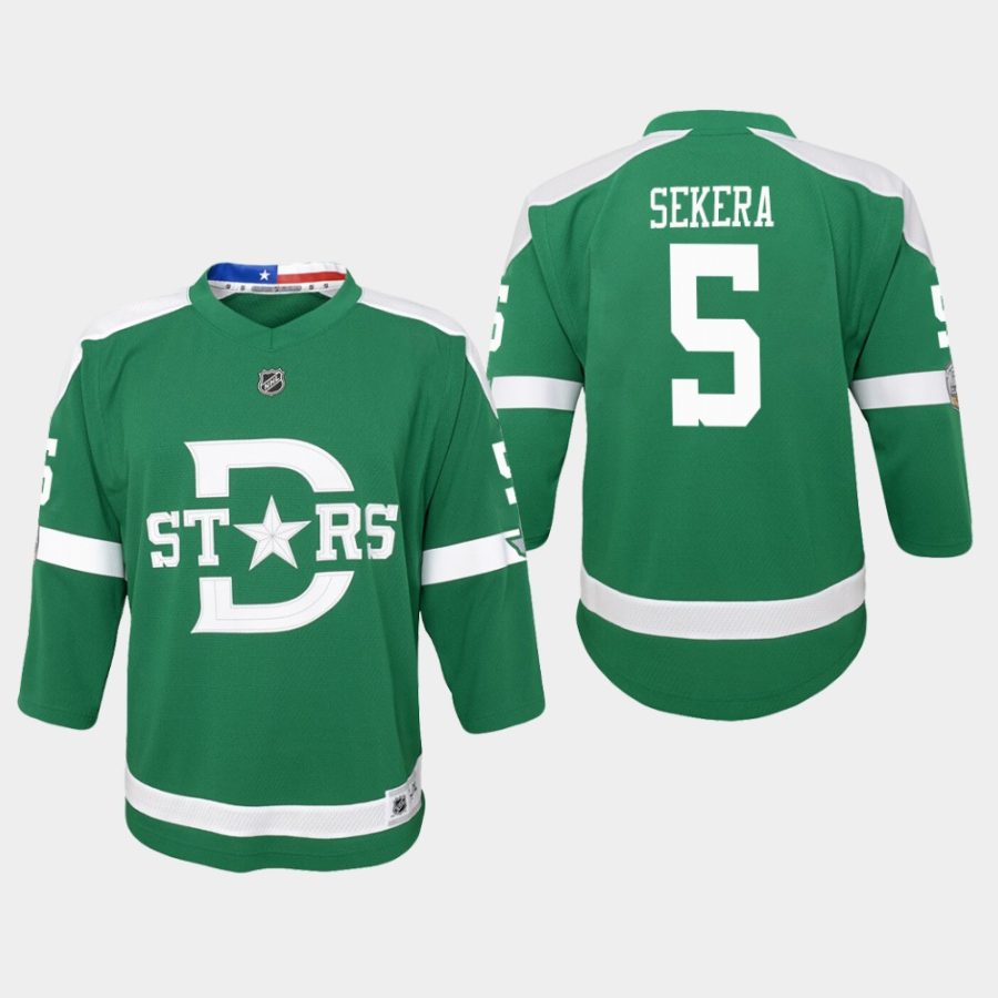 youth stars andrej sekera green 2020 winter classic replica jersey