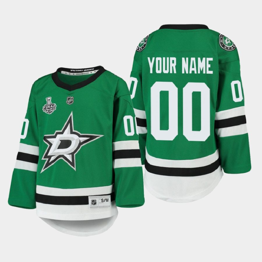 youth stars custom kelly green 2020 stanley cup final home replica player jersey