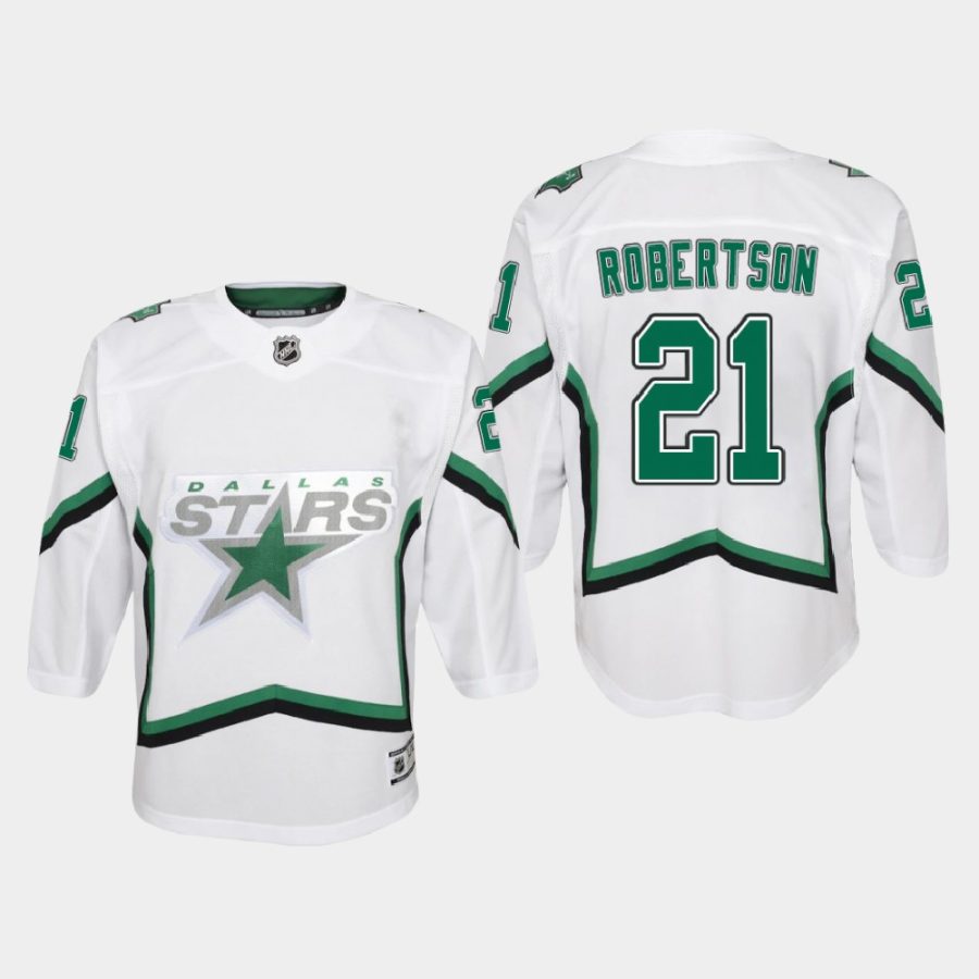 youth stars jason robertson white 2021 reverse retro jersey