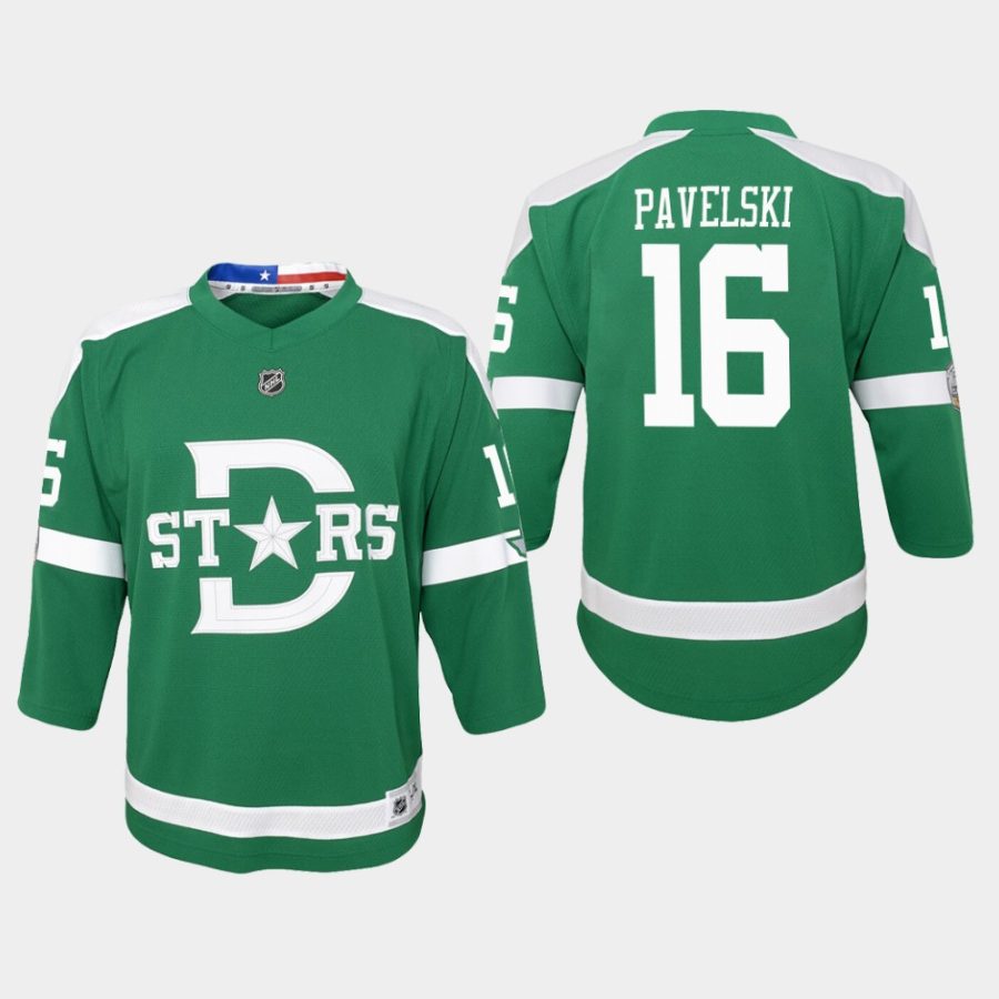 youth stars joe pavelski green 2020 winter classic replica jersey