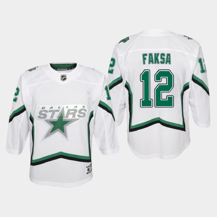 youth stars radek faksa white 2020 21 reverse retro special edition replica jersey