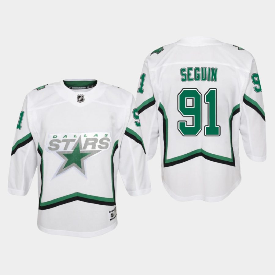 youth stars tyler seguin white 2020 21 reverse retro special edition replica jersey