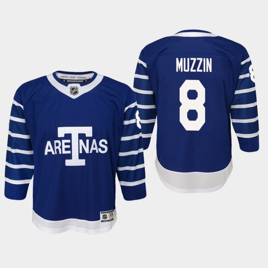 youth toronto arenas jake muzzin blue throwback premier player jersey