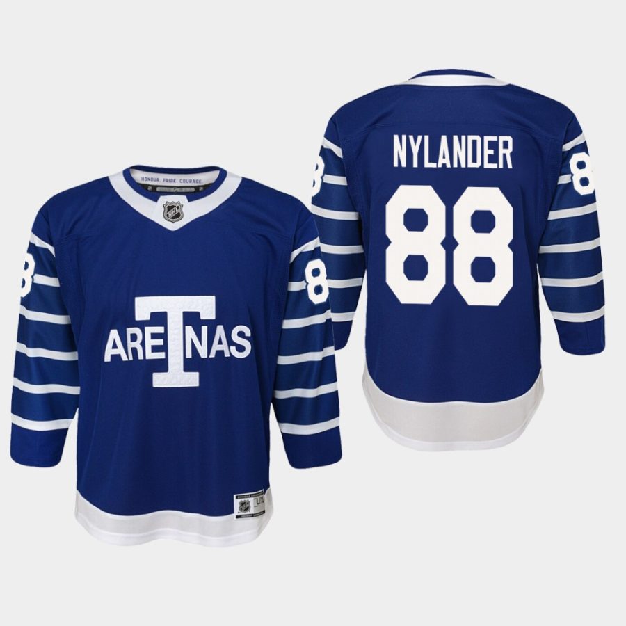 youth toronto arenas william nylander blue throwback premier player jersey