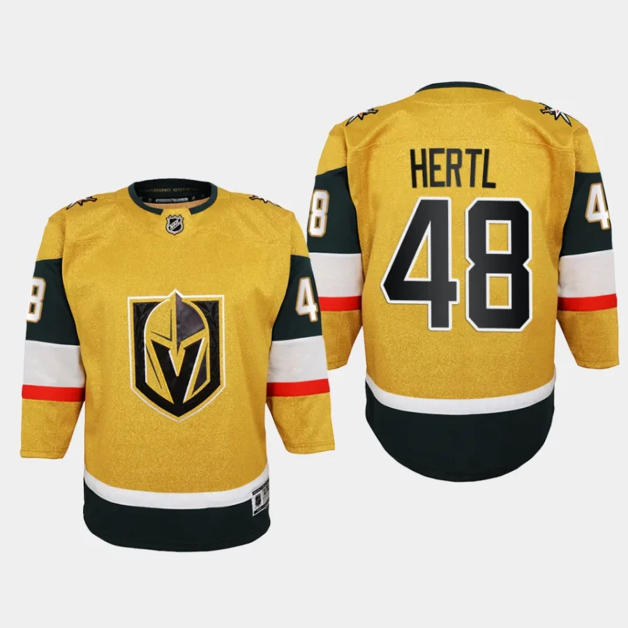 youth vgk tomas hertl gold home premier player jersey