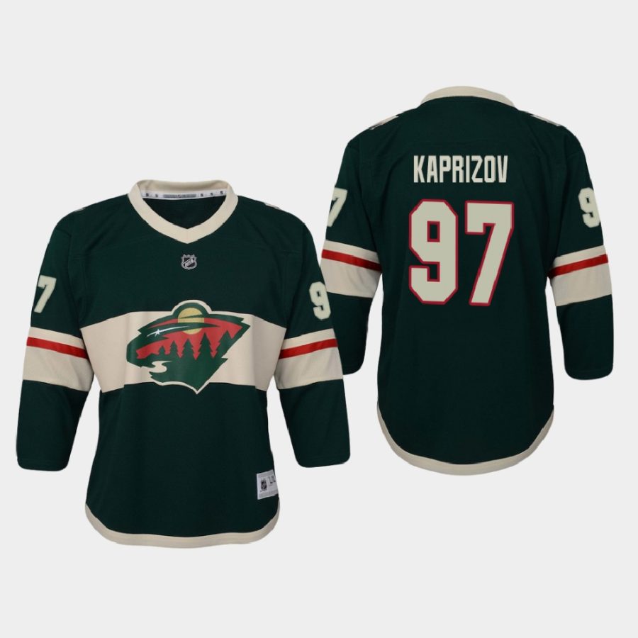 youth wild kirill kaprizov green 2021 home jersey