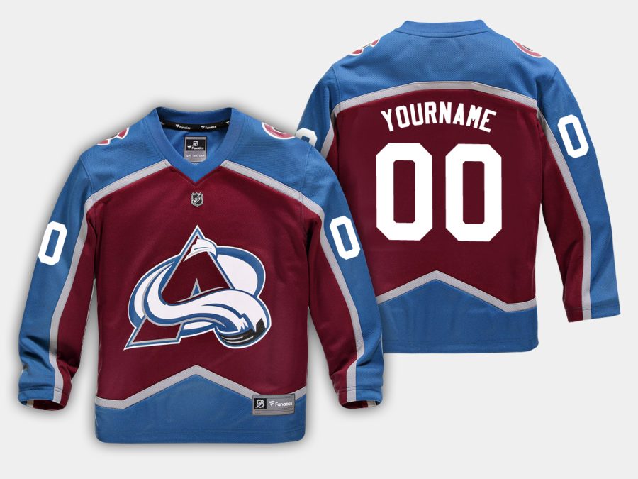 youthavalanche custom maroon home replica player jersey