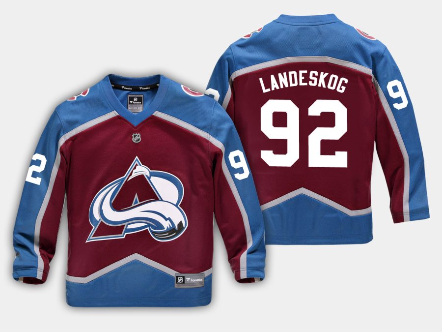 youthavalanche gabriel landeskog maroon home replica player jersey