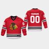 youthblackhawks custom red home replica player jersey