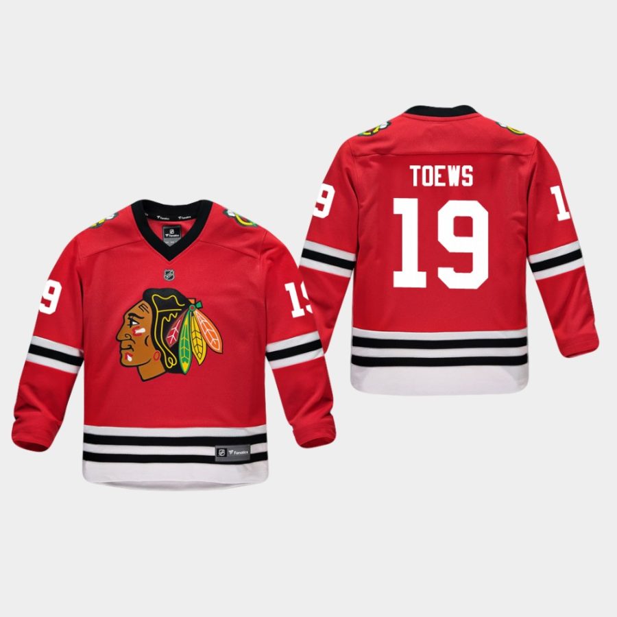 youthblackhawks jonathan toews red home replica player jersey