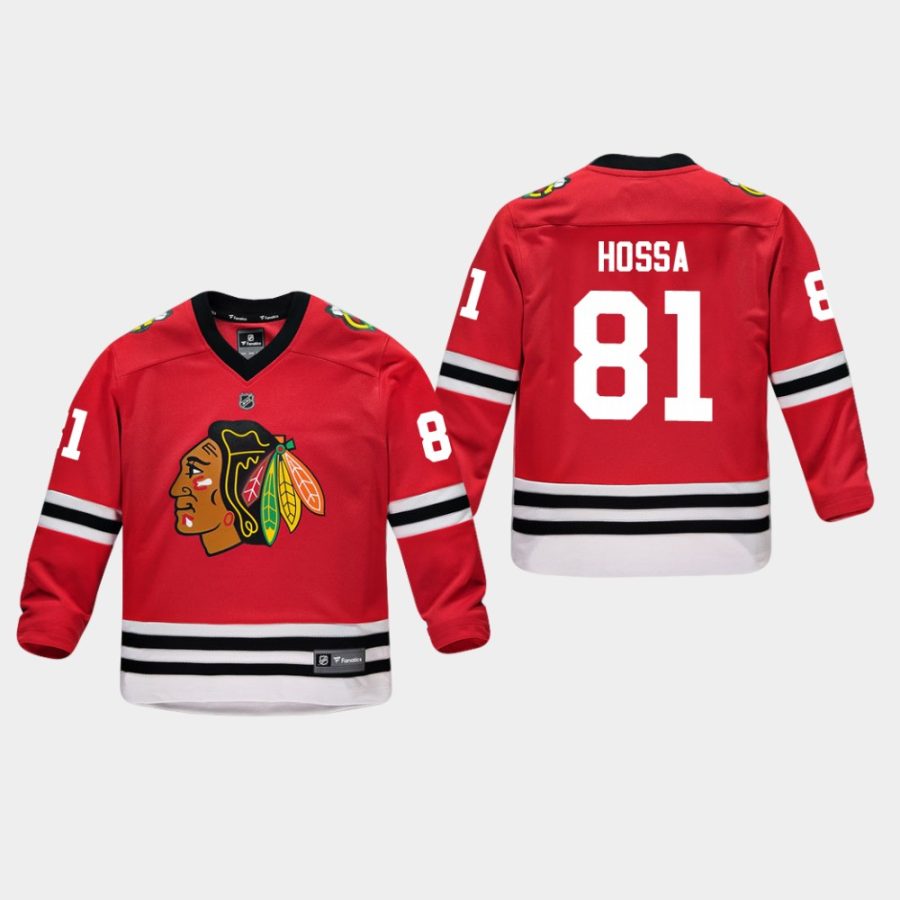 youthblackhawks marian hossa red home replica player jersey