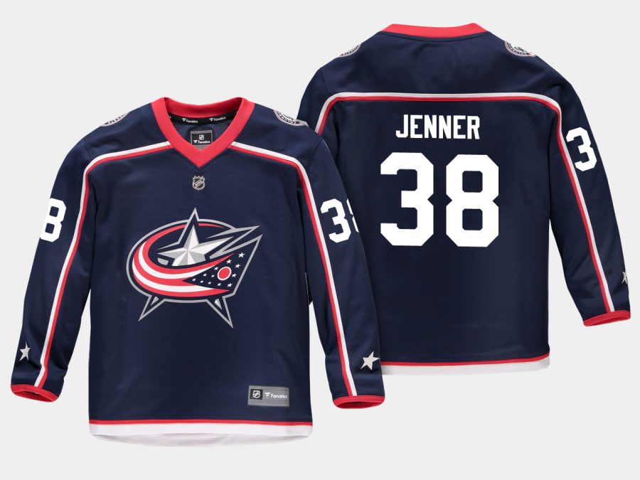 youthblue jackets boone jenner navy home replica player jersey