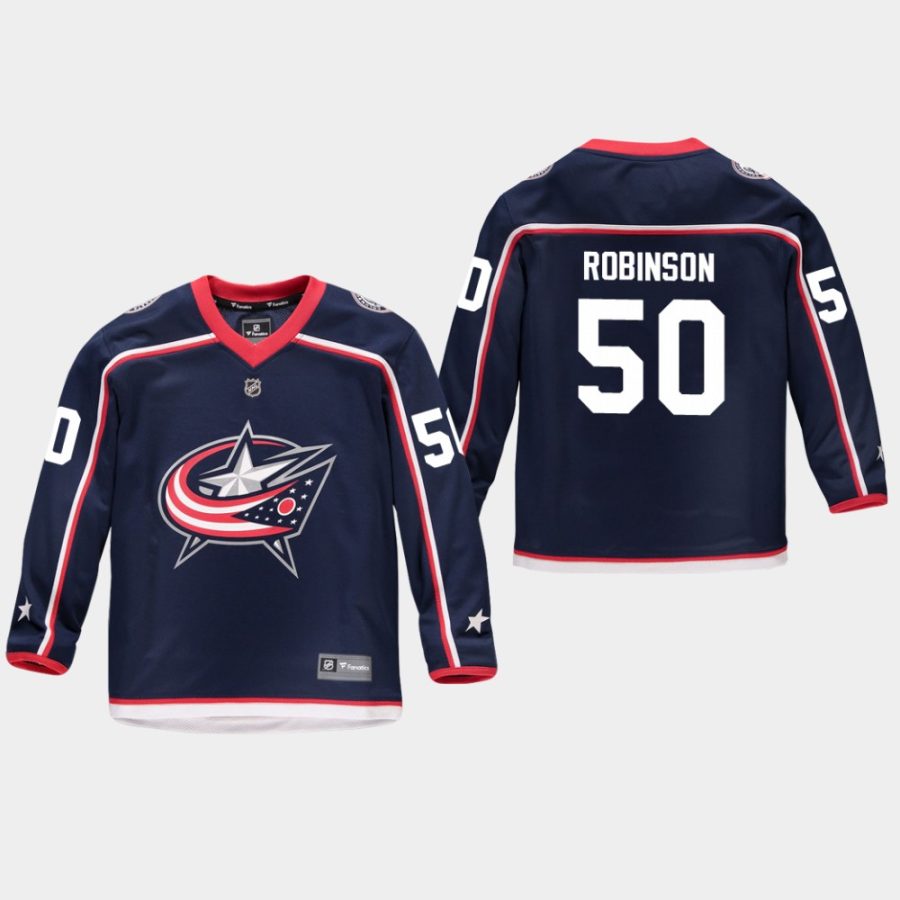 youthblue jackets eric robinson navy home replica player jersey